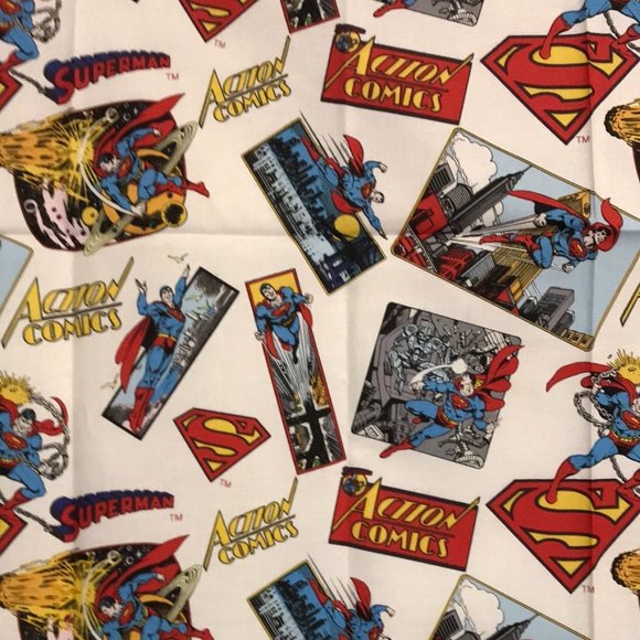Superman Action Comics Fabric 18 x 42 inches - Picture 1 of 7
